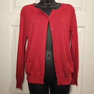 Elegant Red Women's Cardigan